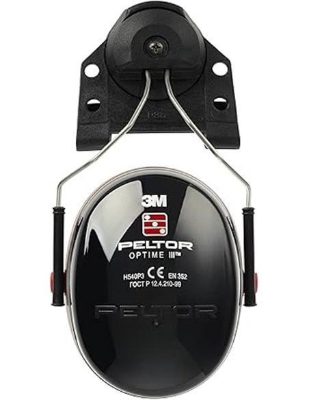3M PELTOR Optime III Orejeras para casco Negras 34 dB (1 orejera/caja), H540P3EB-413-SV