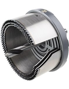 wolfcraft Sierra de corona múltiple "Professional", Ø 60–74 mm I 2154000 I Sierra con 3 sierras de cambio rápido, Ø 60, 68, 74 m