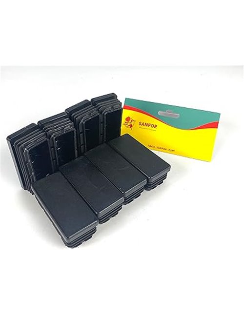 Sanfor | Contera Rectangular | 50 x 30 mm | Protección Patas y Tubos | Bastones de Apoyo | Antideslizante, Adherente | Color Neg
