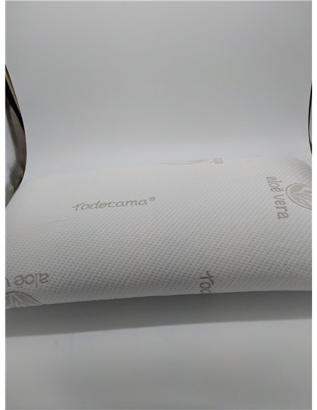 Todocama - Almohada viscoelástica, 70 cm núcleo Compacto. Doble Funda con Cremallera. Tejido Aloe Vera. Termorregulable adaptabi