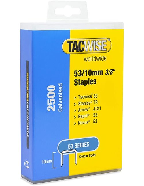 TACWISE 1478 Grapas Galvanizadas de Tipo 53/10 mm, Plateado