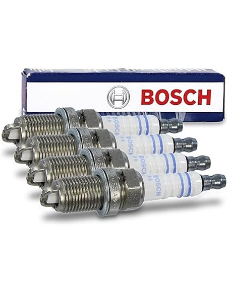 4x Bujía de encendido BOSCH Super Plus FR7LDC+ AUDI A2 8Z 8Z0 A3 8L 8L1 8P 8P1 8PA A4 B5 B6 A6 C5 VW BORA 1J 1J2 1J6 VW CADDY II