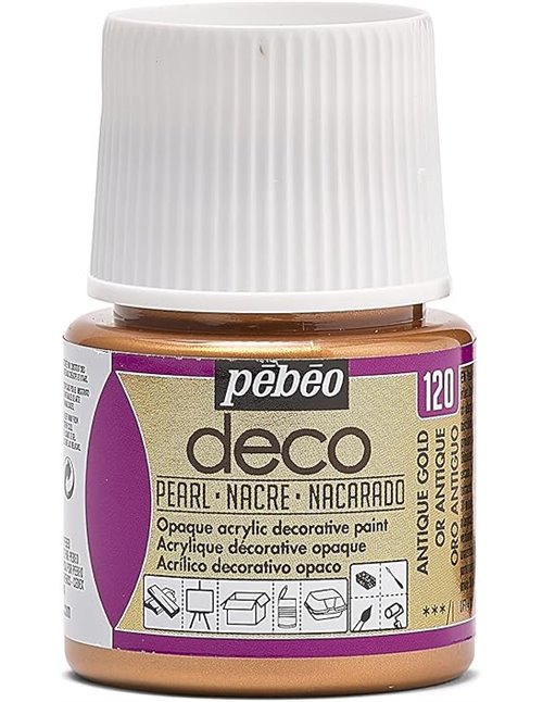 PEBEO - Pintura acrílica multisoporte - Color Opaco - Acabado nacarado - Color Oro Antiguo - 45ml       