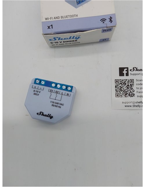 Shelly Plus 0-10V Dimmer - Módulo Regulador de Luz W-Fi & Bluetooth, Atenuador Inalámbrico para regulable LED, No necesita hub, 