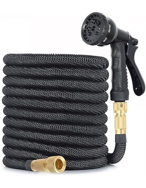 Manguera de Jardín Extensible, Manguera de Agua Flexible con Boquilla de Pulverización de 8 Funciones, para Lavado de Coche, Jar