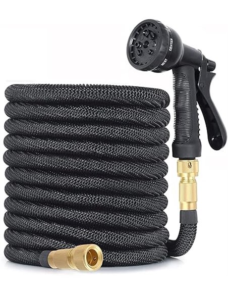 Manguera de Jardín Extensible, Manguera de Agua Flexible con Boquilla de Pulverización de 8 Funciones, para Lavado de Coche, Jar