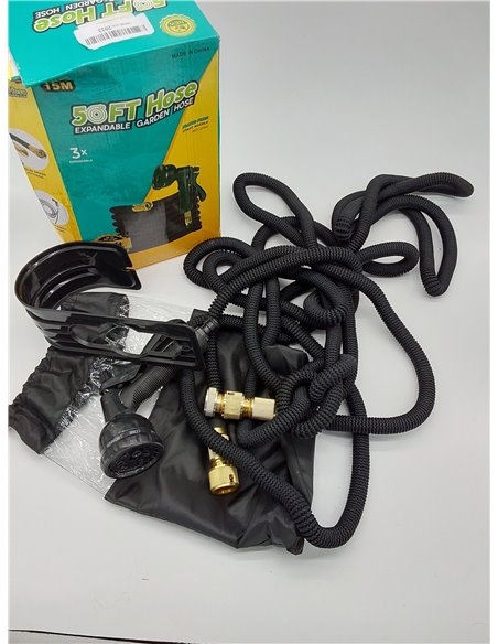 Manguera de Jardín Extensible, Manguera de Agua Flexible con Boquilla de Pulverización de 8 Funciones, para Lavado de Coche, Jar