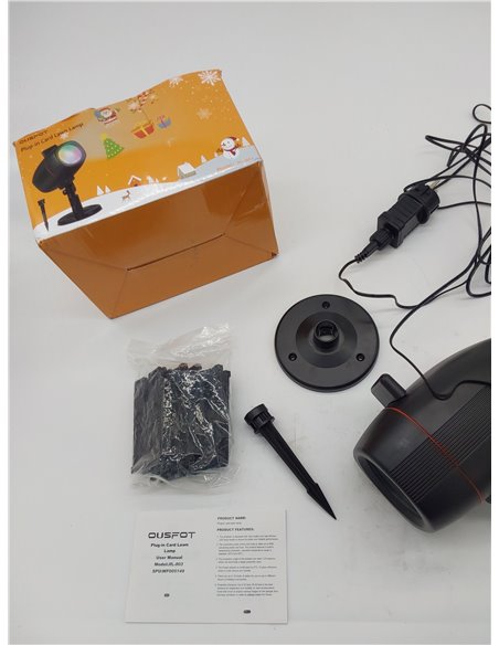 OUSFOT Proyector de luz navideña, IP65 Proyector navideño para interiores y exteriores con 16 lentes intercambiables 2 en 1 Inst