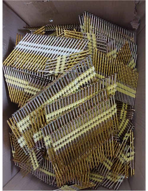 TACWISE 0436 Clavos Extra Galvanizados para Estructuras, 3,1/90 mm, Cabeza Redonda, Vástago Roscado, Inclinados 22°, en Tiras de