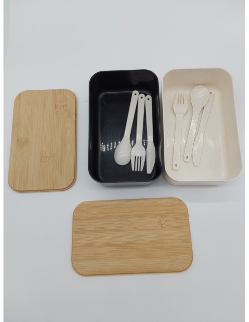 Fiambreras Bento,2PCS 1000Ml Bento Box Fiambrera Infantil y Adultos con 3 Cubiertos,Lunch Box Sin BPA y apta para Lavavajillas,P