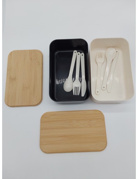 Fiambreras Bento,2PCS 1000Ml Bento Box Fiambrera Infantil y Adultos con 3 Cubiertos,Lunch Box Sin BPA y apta para Lavavajillas,P