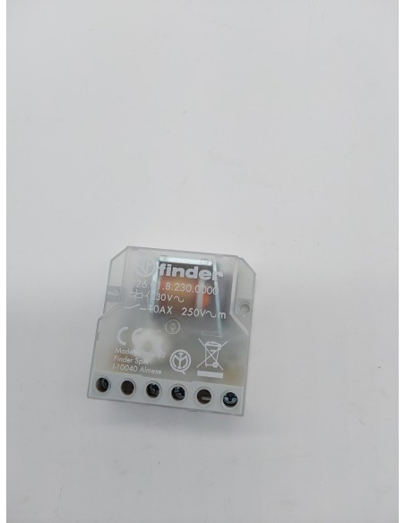 Finder 260182300000- Telerruptor/interruptor Automático unipolar encastrable 1 NA - CA (50Hz) - 230 V, Transparente,       