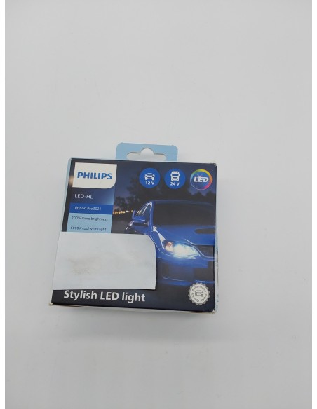 Philips Ultinon Pro3021 LED faros delanteros (H7), luz blanca fría de 6.000K, paquete doble       