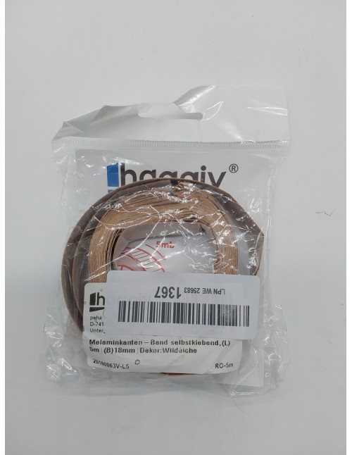 haggiy Cinta para bordes de melamina autoadhesiva 18 mm x 5 m I Cinta para bordes I Cinta para bordes de muebles I Sujeción segu