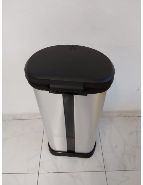 CURVER Deco Bin Cubo de Basura de 40 litros, Plateado, 34.9 x 45350 x 68