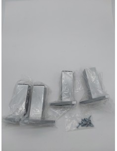 EMUCA - Pies para Muebles de plástico Gris Metalizado, Patas para Mueble, Lote de 4 pies de Altura 120mm con Tornillos de Montaj 2