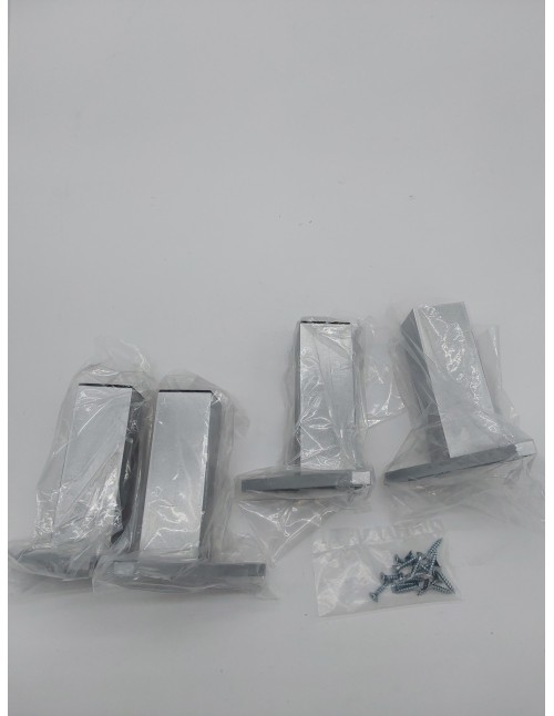 EMUCA - Pies para Muebles de plástico Gris Metalizado, Patas para Mueble, Lote de 4 pies de Altura 120mm con Tornillos de Montaj