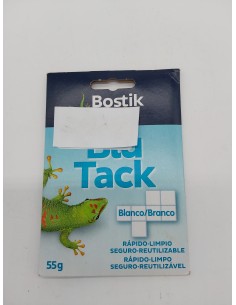 BOSTIK Blu Tack Blanco, Masilla Adhesiva Cuarteada, Moldeable y Reutilizable, Fijación de Todo Tipo de Objetos, Limpia, Segura y 2