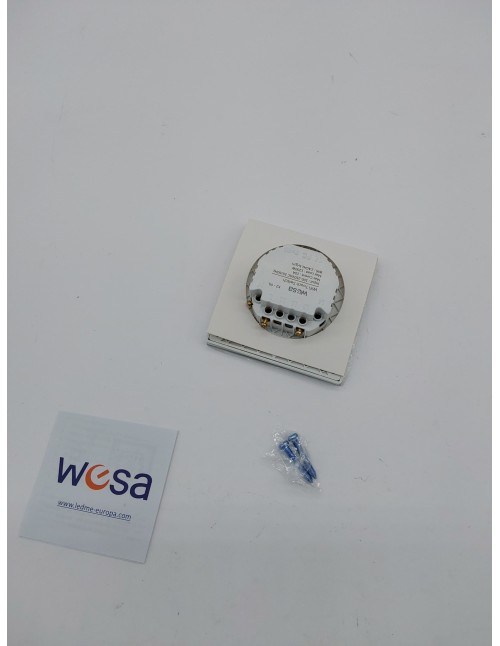 WESA - Doble Interruptor Táctil WiFi de Cristal Blanco Empotrable Doble + Mecanismo con App Tuya. Compatible con Alexa, Google H