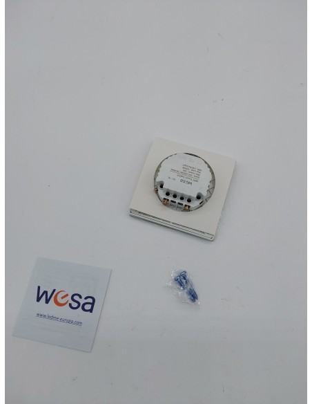 WESA - Doble Interruptor Táctil WiFi de Cristal Blanco Empotrable Doble + Mecanismo con App Tuya. Compatible con Alexa, Google H