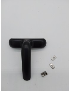 Amig - Manilla para Ventanas Practicables, Abatibles o Batientes con Base de Aluminio y Cubierta de PVC en Color Negro con Atorn 2