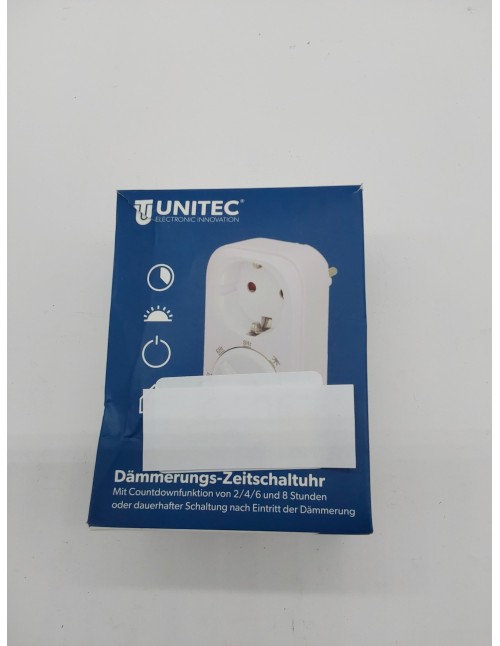 UNITEC 30916 Temporizador con función de Cuenta Regresiva, función anochecer/Amanecer, para Interiores, Color Blanco       