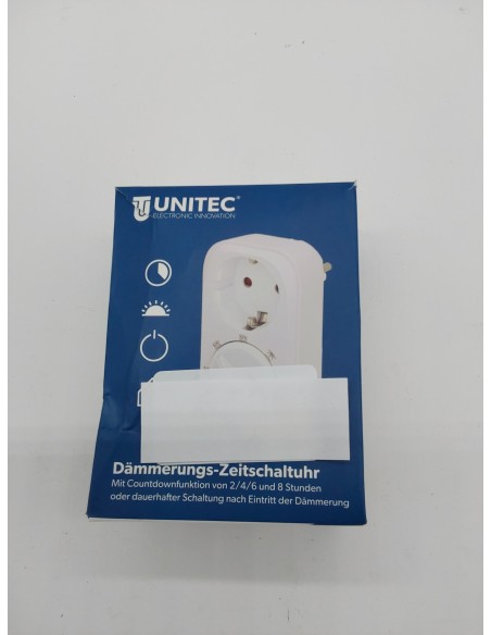 UNITEC 30916 Temporizador con función de Cuenta Regresiva, función anochecer/Amanecer, para Interiores, Color Blanco       