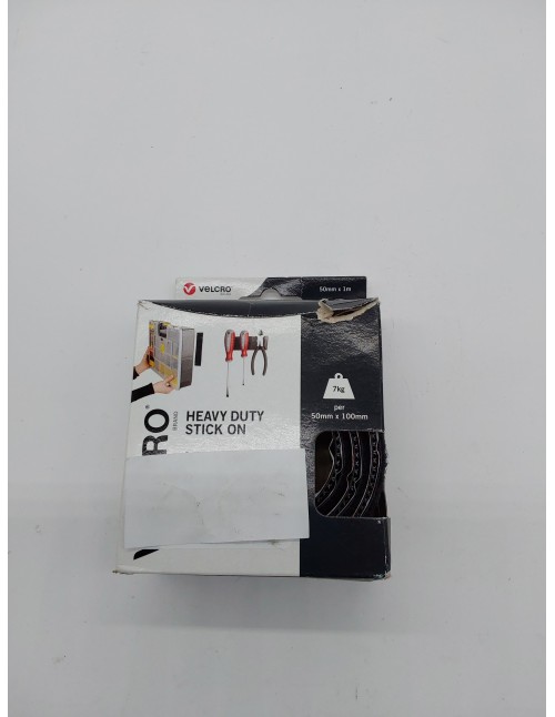VELCRO VEL-EC60241, Cinta adhesiva extra fuerte, 50mm x 1m, Negro       