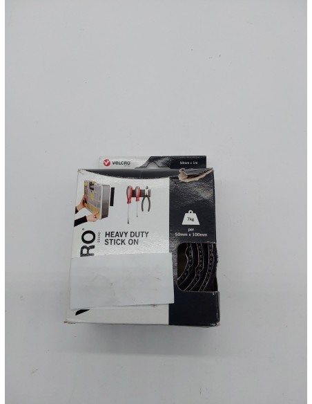 VELCRO VEL-EC60241, Cinta adhesiva extra fuerte, 50mm x 1m, Negro       