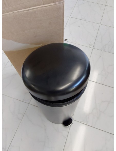 KITCHEN MOVE Cubo de Cocina de Pedal 30 L Urban Negro, Acier inoxydable, 29 cm
