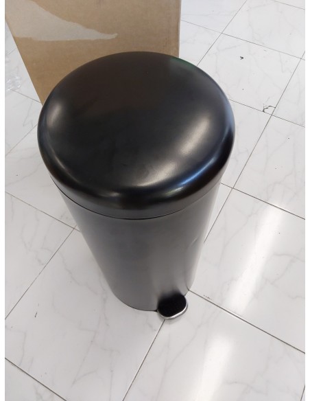 KITCHEN MOVE Cubo de Cocina de Pedal 30 L Urban Negro, Acier inoxydable, 29 cm