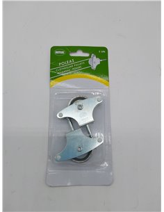 Amig - Polea para tendederos de ropa | Acero | Roldana metálica de 39mm | Incluye tornillo de sujeción y guías        2