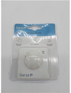 Garza - Termostato analógico para caldera y calefacción, 2 hilos, regulación manual, Blanco, 45 x 130 x 170 milímetros        2