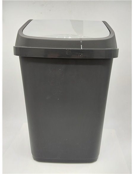 Cubo de basura keeeper con tapa abatible, 25 l, Swantje, gris grafito