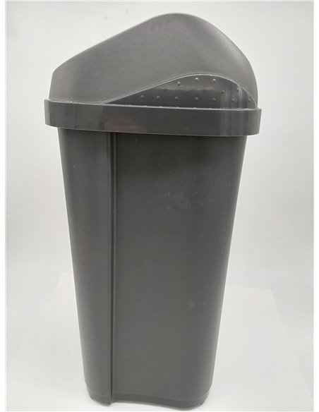 Cubo de basura keeeper con tapa abatible, 25 l, Swantje, gris grafito