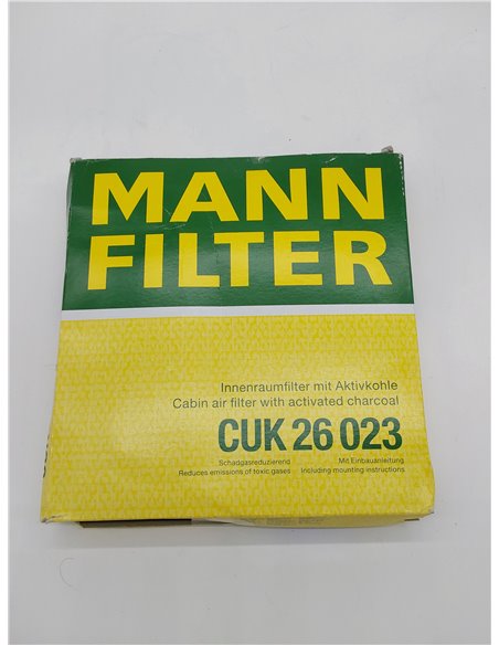 MANN-FILTER CUK 26 023 Filtro de habitáculo – Filtro de habitáculo con carbón activo para automóviles       