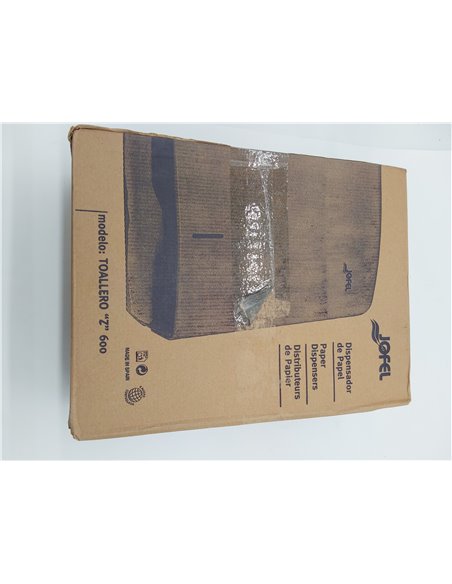 Jofel - Dispensador de Papel de Manos, Toallas Faciales, Dispensador de Papel Secamanos de Pared, hasta 600 Toallitas Zig-Zag, A
