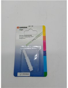 Reductor GARDENA: conector de manguera de plástico, para conectar mangueras de 8 mm y 6 mm, blanco (7321-20)        2