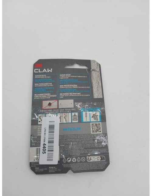 3M CLAW Ganchos para colgar cuadros en paredes de yeso, 4 Ganchos - Soporta hasta 7 kg - Adecuado para fijar objetos pesados, Es