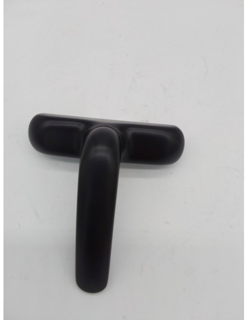 Amig - Manilla para Ventanas Practicables, Abatibles o Batientes con Base de Aluminio y Cubierta de PVC en Color Negro con Atorn