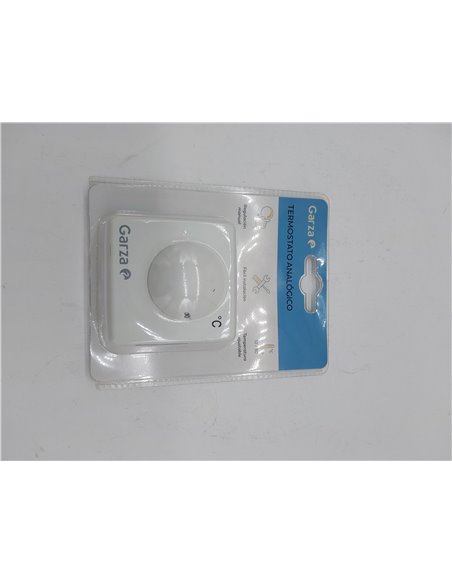 Garza - Termostato analógico para caldera y calefacción, 2 hilos, regulación manual, Blanco, 45 x 130 x 170 milímetros       