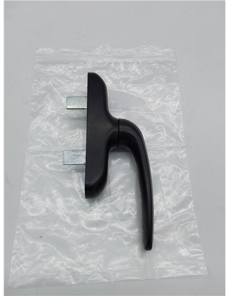 Amig - Manilla para Ventanas Practicables, Abatibles o Batientes con Base de Aluminio y Cubierta de PVC en Color Negro con Atorn