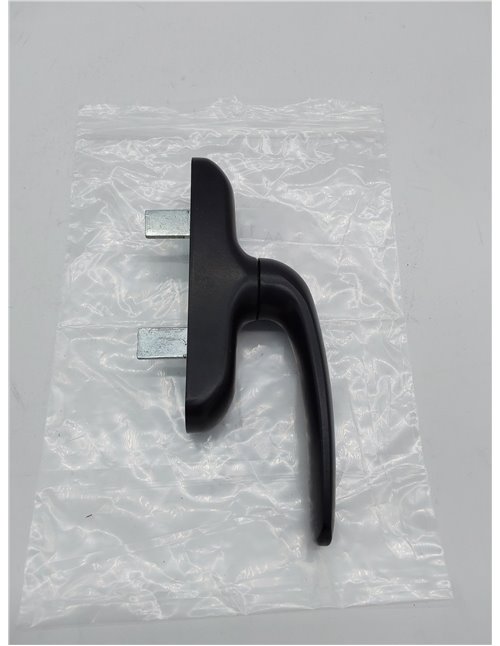 Amig - Manilla para Ventanas Practicables, Abatibles o Batientes con Base de Aluminio y Cubierta de PVC en Color Negro con Atorn