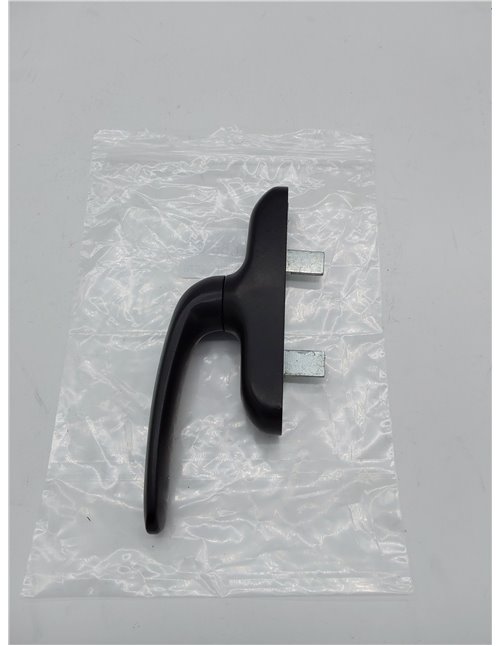 Amig - Manilla para Ventanas Practicables, Abatibles o Batientes con Base de Aluminio y Cubierta de PVC en Color Negro con Atorn