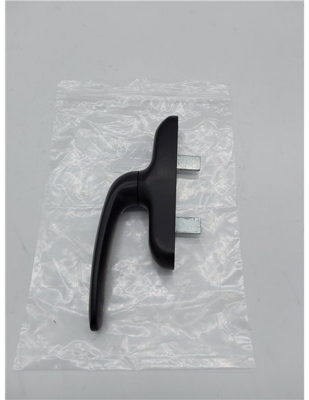Amig - Manilla para Ventanas Practicables, Abatibles o Batientes con Base de Aluminio y Cubierta de PVC en Color Negro con Atorn