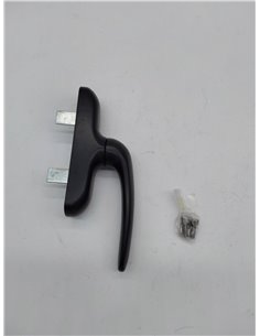 Amig - Manilla para Ventanas Practicables, Abatibles o Batientes con Base de Aluminio y Cubierta de PVC en Color Negro con Atorn 2