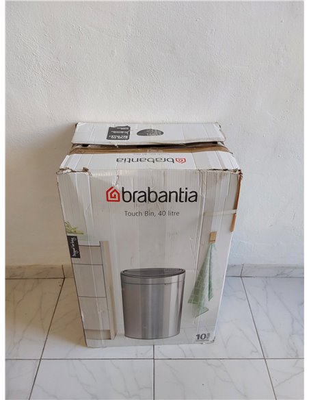Brabantia Touch Bin Cubo de Basura, Stainless Steel, Acero Brillante, 40L