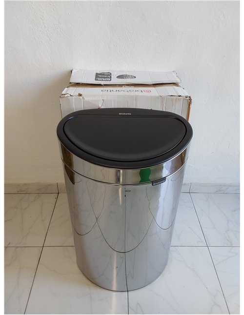 Brabantia Touch Bin Cubo de Basura, Stainless Steel, Acero Brillante, 40L