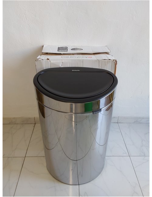 Brabantia Touch Bin Cubo de Basura, Stainless Steel, Acero Brillante, 40L