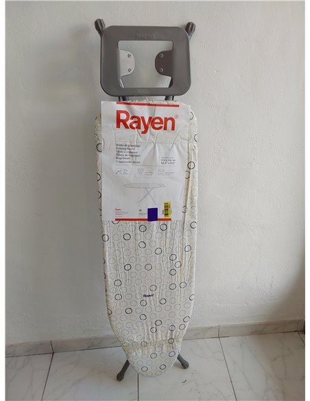 Rayen | Bügelbrett | Basis-Sortiment | Streckmetall-Platte | Baumwolle & Polyester Bezug | Stollen Rutschfeste Gummibeine | Maße